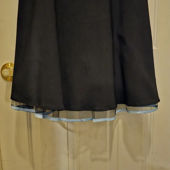 Elegant Black Dress with Light Blue Bow - 1X - Picture 3 of 6